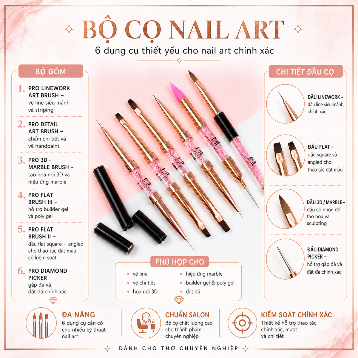 Nail Art Brush Set – HONEY'S NAIL SECRET