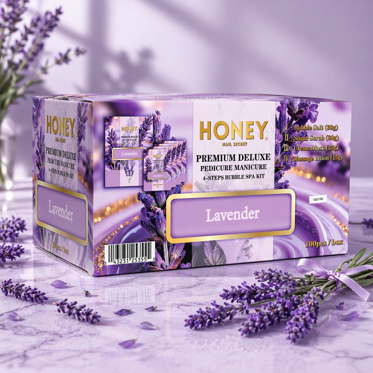 LAVENDER 4 IN 1 BUBBLE SPA – HONEY'S NAIL SECRET