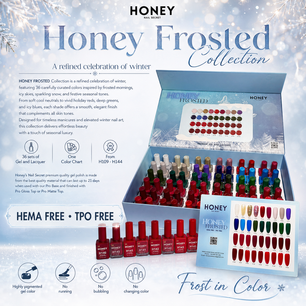 FULL LINE HONEY GEL AND LACQUER COLLECTION 144 COLORS – HONEY'S