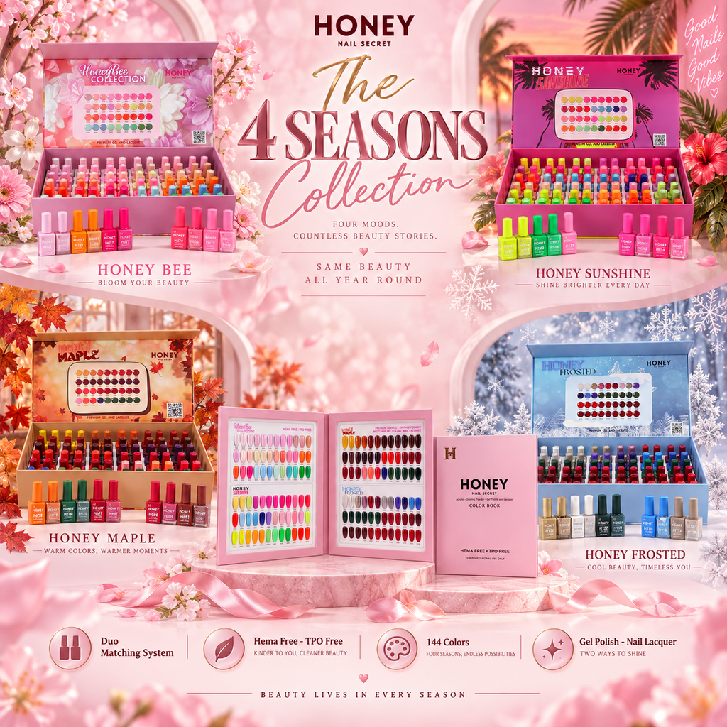 FULL LINE HONEY GEL AND LACQUER COLLECTION 144 COLORS – HONEY'S