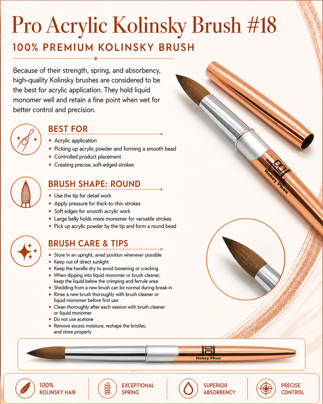 Pro Acrylic Kolinsky Brush Size 
