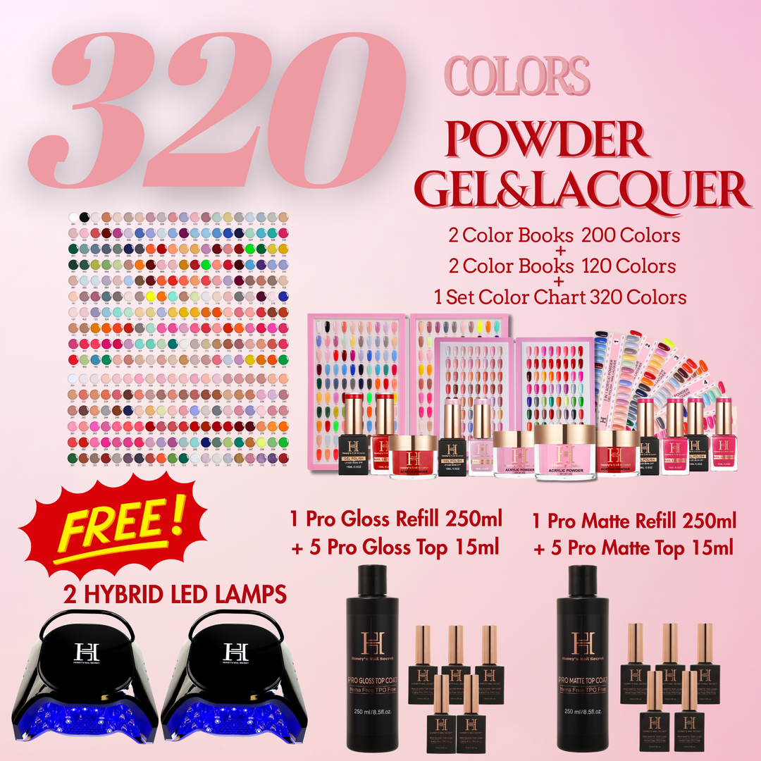 FULL LINE 4 in 1 PREMIUM ACRYLIC + GEL & LACQUER 320 COLORS