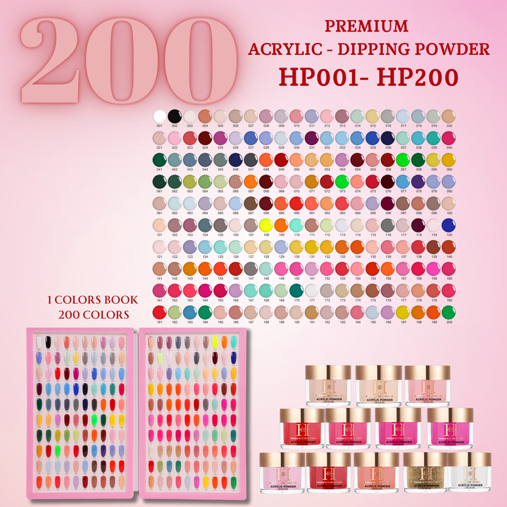 FULL LINE PREMIUM ACRYLIC DIPPING POWDER - 200 COLORS