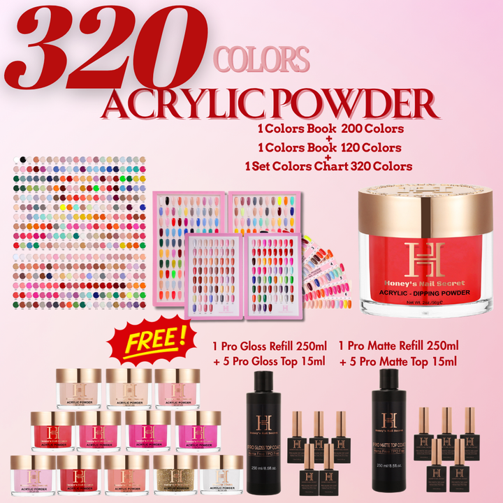 FULL LINE ACRYLIC - DIPPING POWDER -  320 COLORS