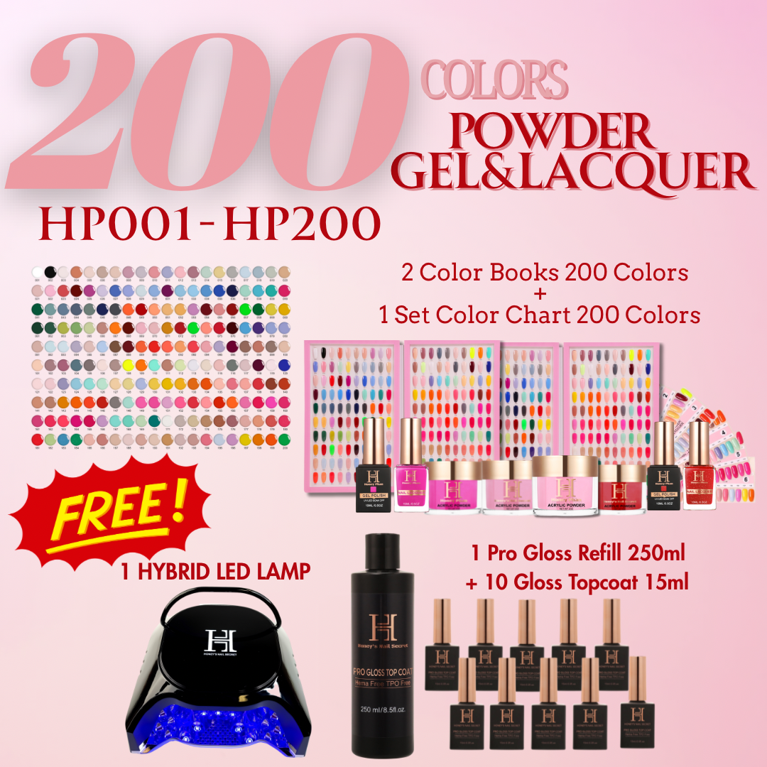 FULL LINE 4 in 1 PREMIUM ACRYLIC + GEL & LACQUER 200 COLORS