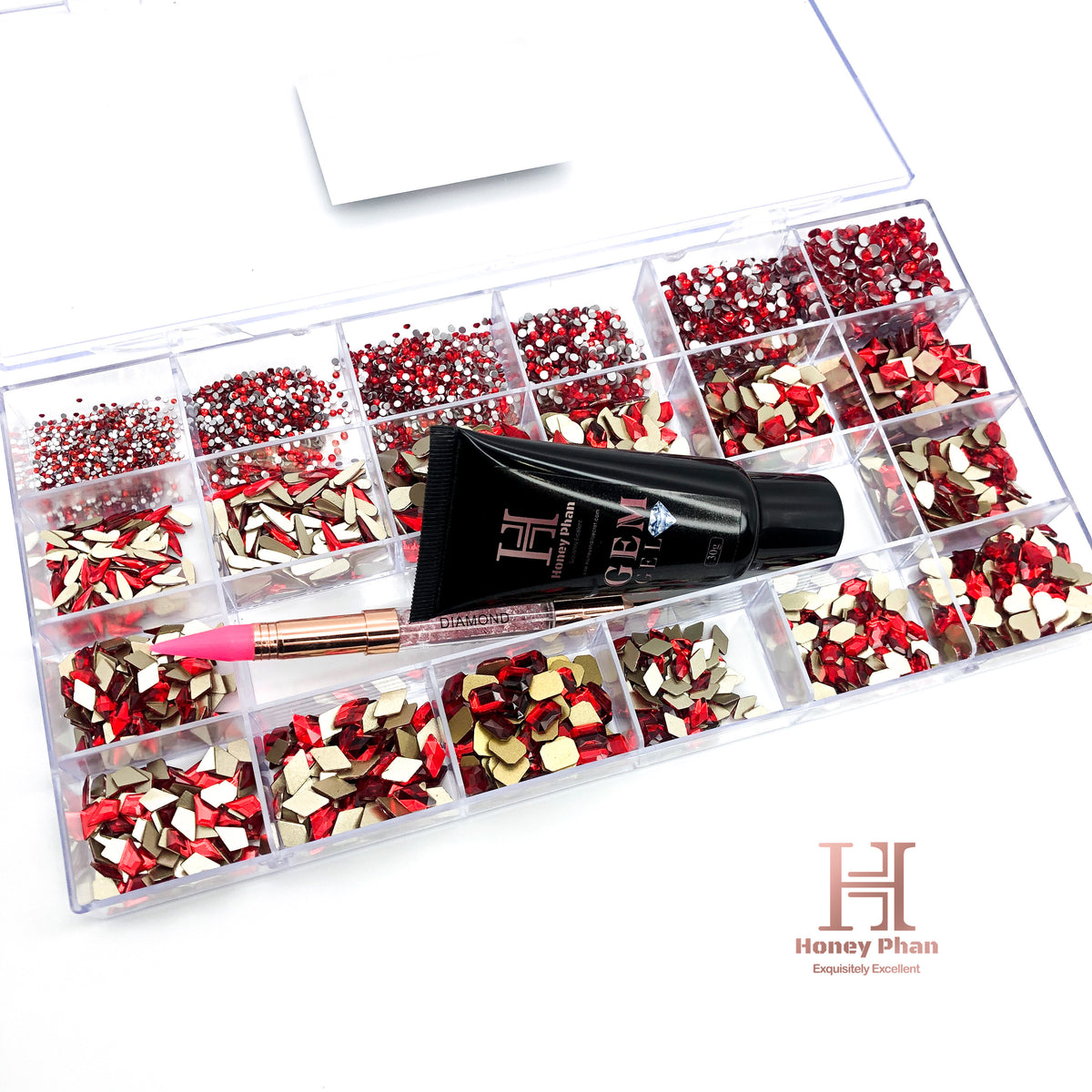 RED RHINESTONES BOX – HONEY'S NAIL SECRET