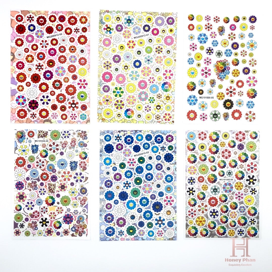 Colorful Flowers Design Set ( 6 pcs )