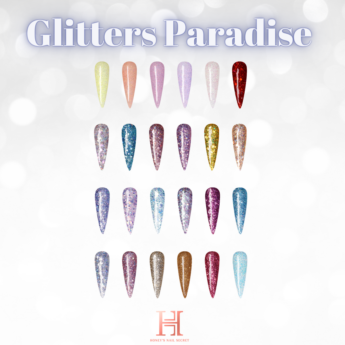 GLITTERS PARADISE ACRYLIC COLLECTION – HONEY'S NAIL SECRET