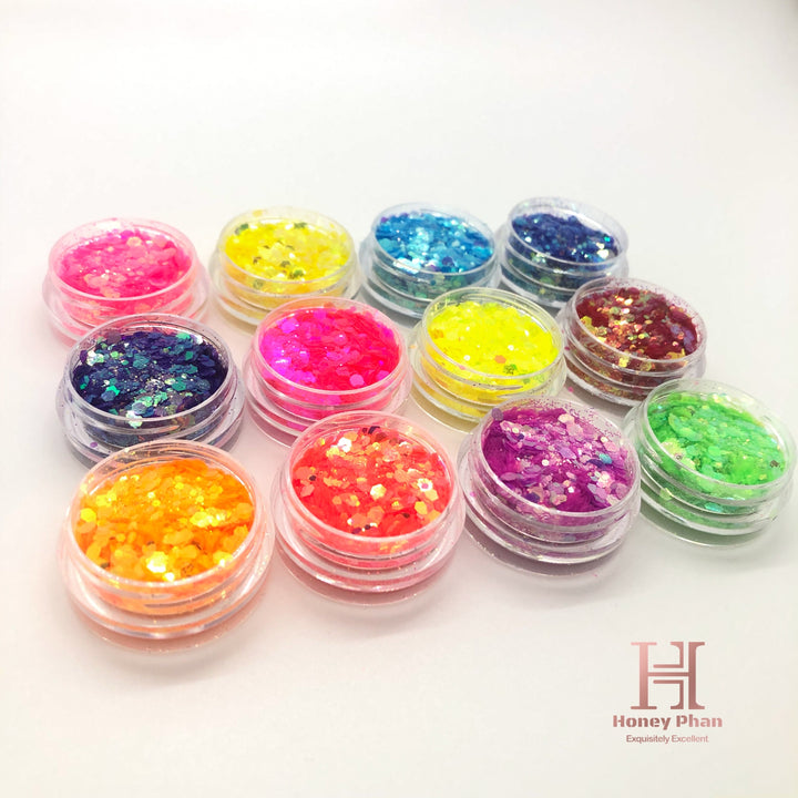 High Sparkly Glitter Set 12 Colors