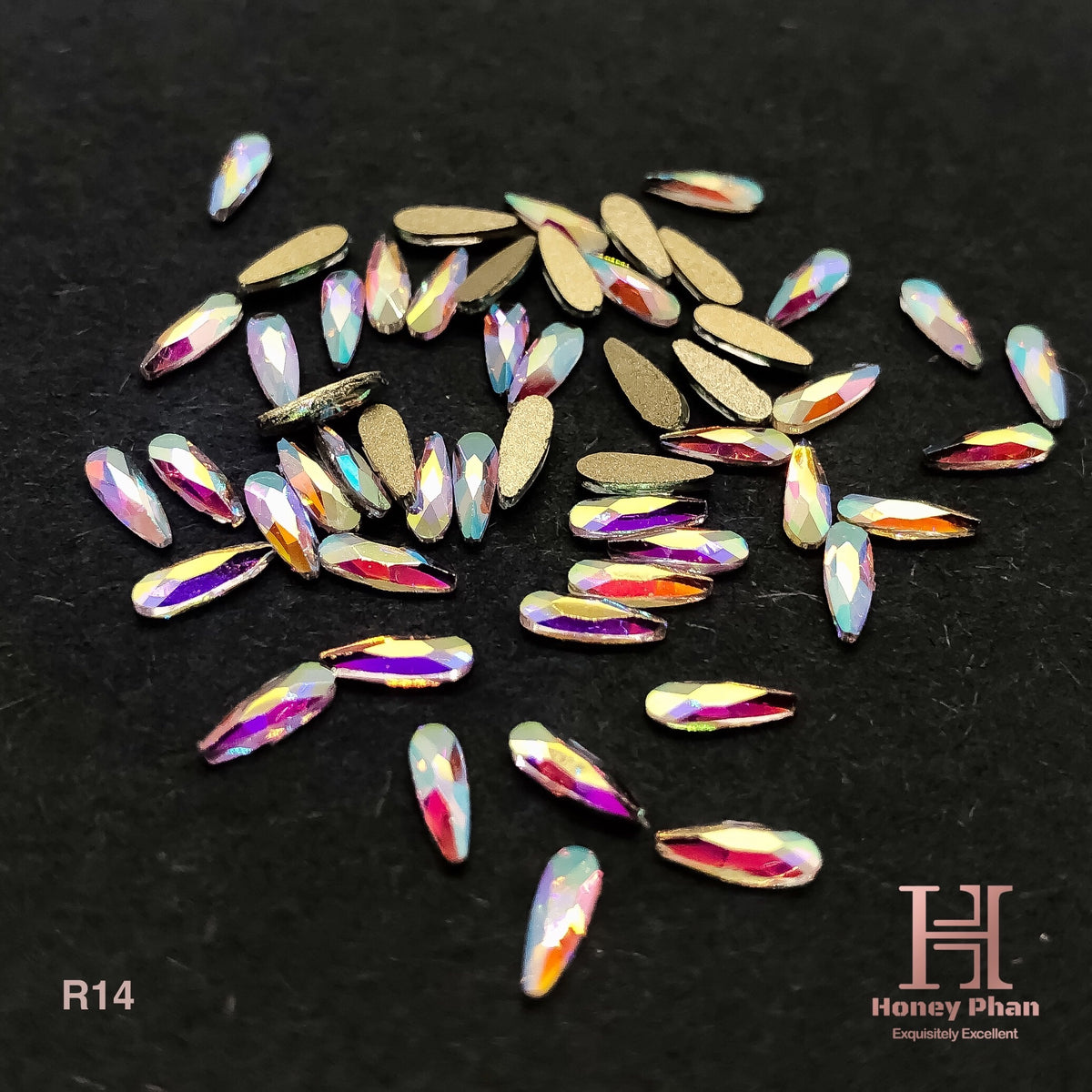 AB Rhinestone Drop Shape (50pcs) - R14 – HONEY'S NAIL SECRET